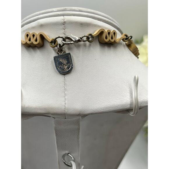 Vintage Hand Painted French
Heraldic Swan Necklace Heavy Metal Artisan Jewelry - Picture 11 of 13